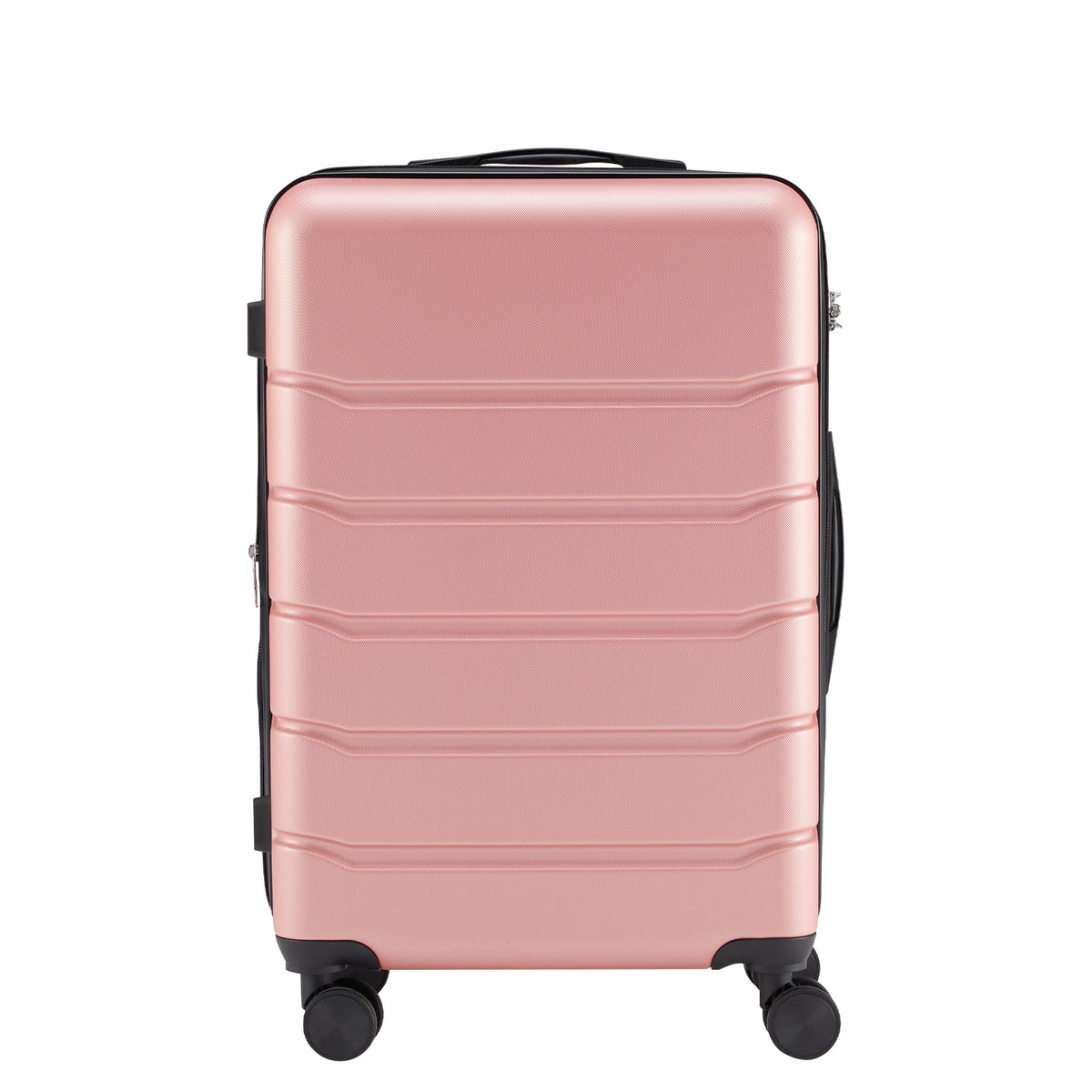 Hard sided expand suitcase with rotating wheels, TSA lock, retractable handle, Pink, 20'