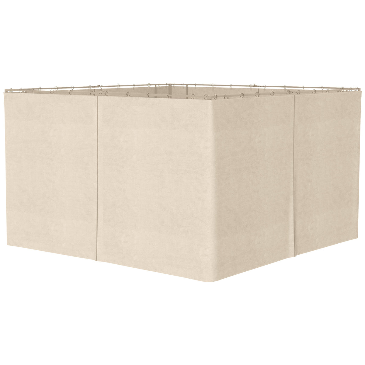 Outsunny 10' x 13' Universal Gazebo Sidewall Set with Panels, Hooks and C-Rings Included for Pergolas and Cabanas, Beige