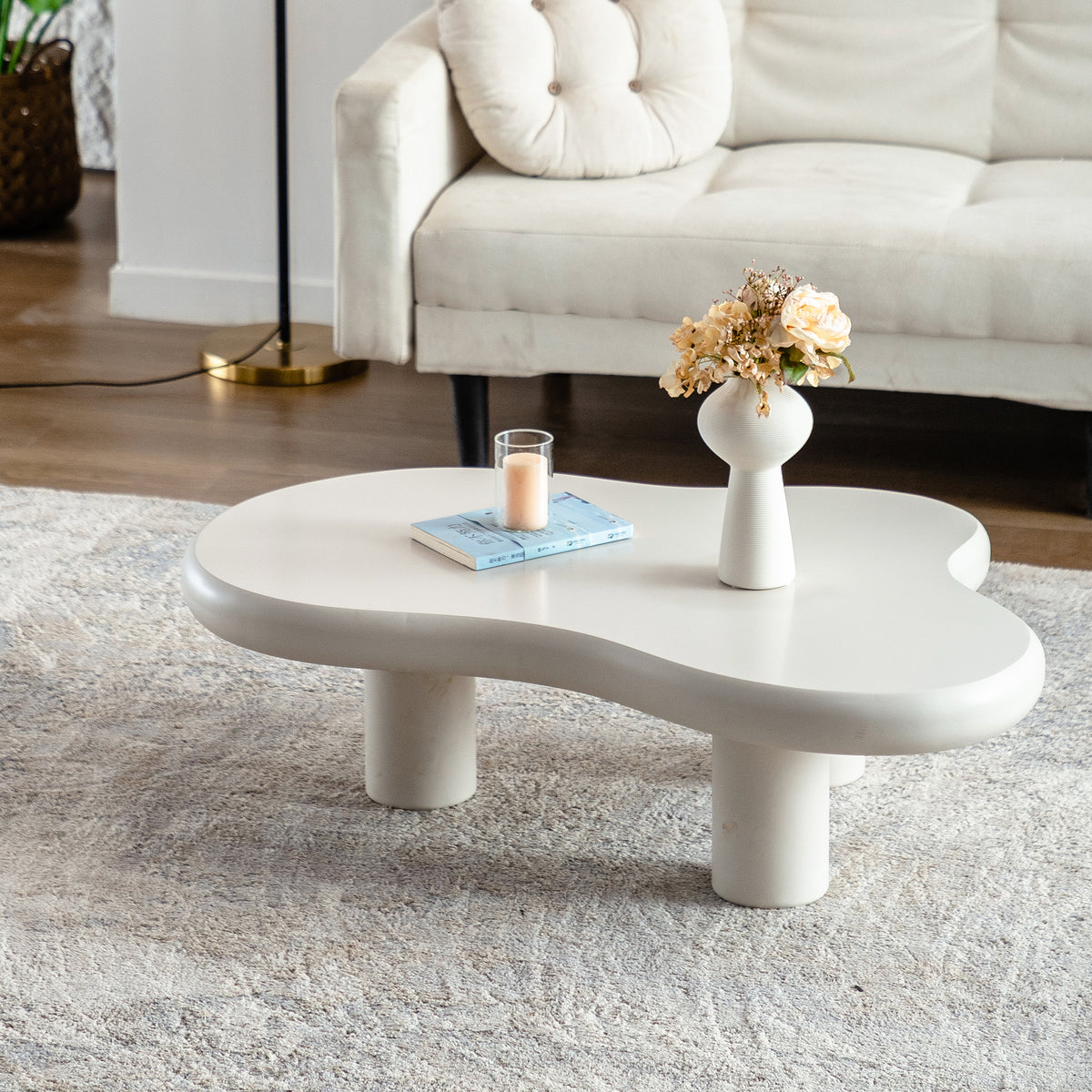 Cloud Coffee Table Modern Coffee Table Easy Assembly Coffee Table for Living Room