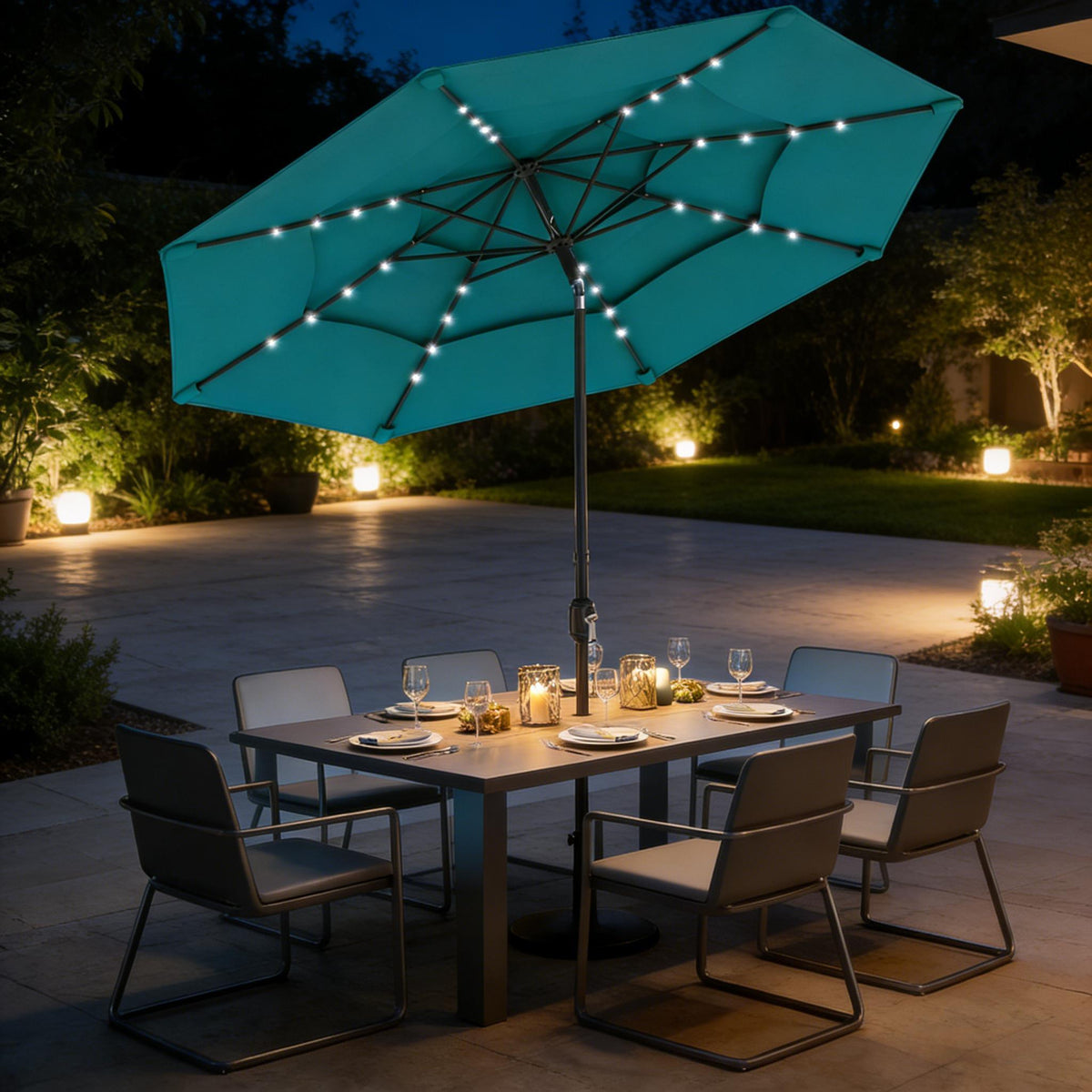 Patio Umbrella,3 Tier Outdoor Table Umbrella,Outdoor Patio Umbrella (Only Umbrella)