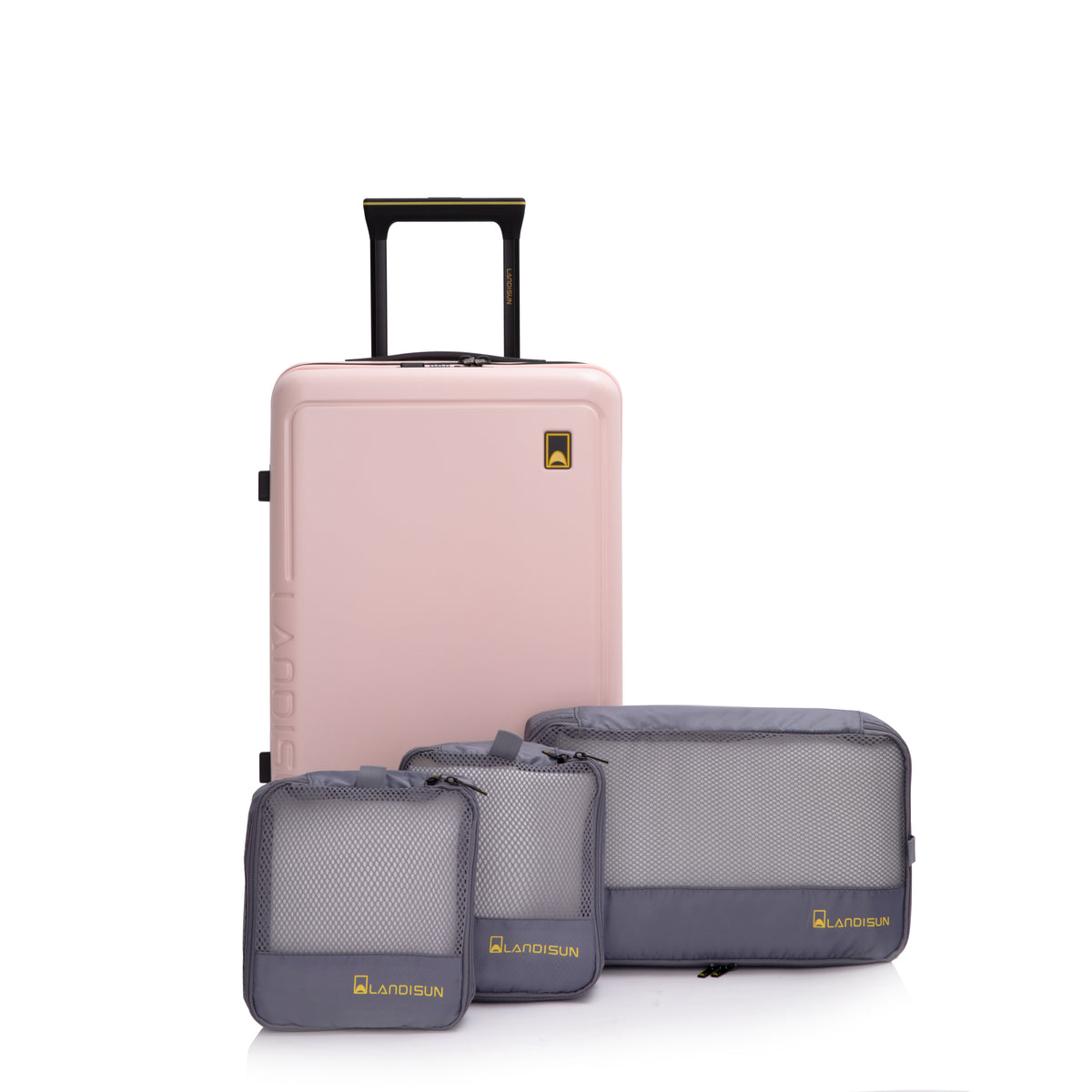 19' +3pc Lining storage bag Three-piece Carry On Luggage,Suitcases with Wheels,ABS Lightweight Carry On Suitcase,Hard Shell Luggage PINK