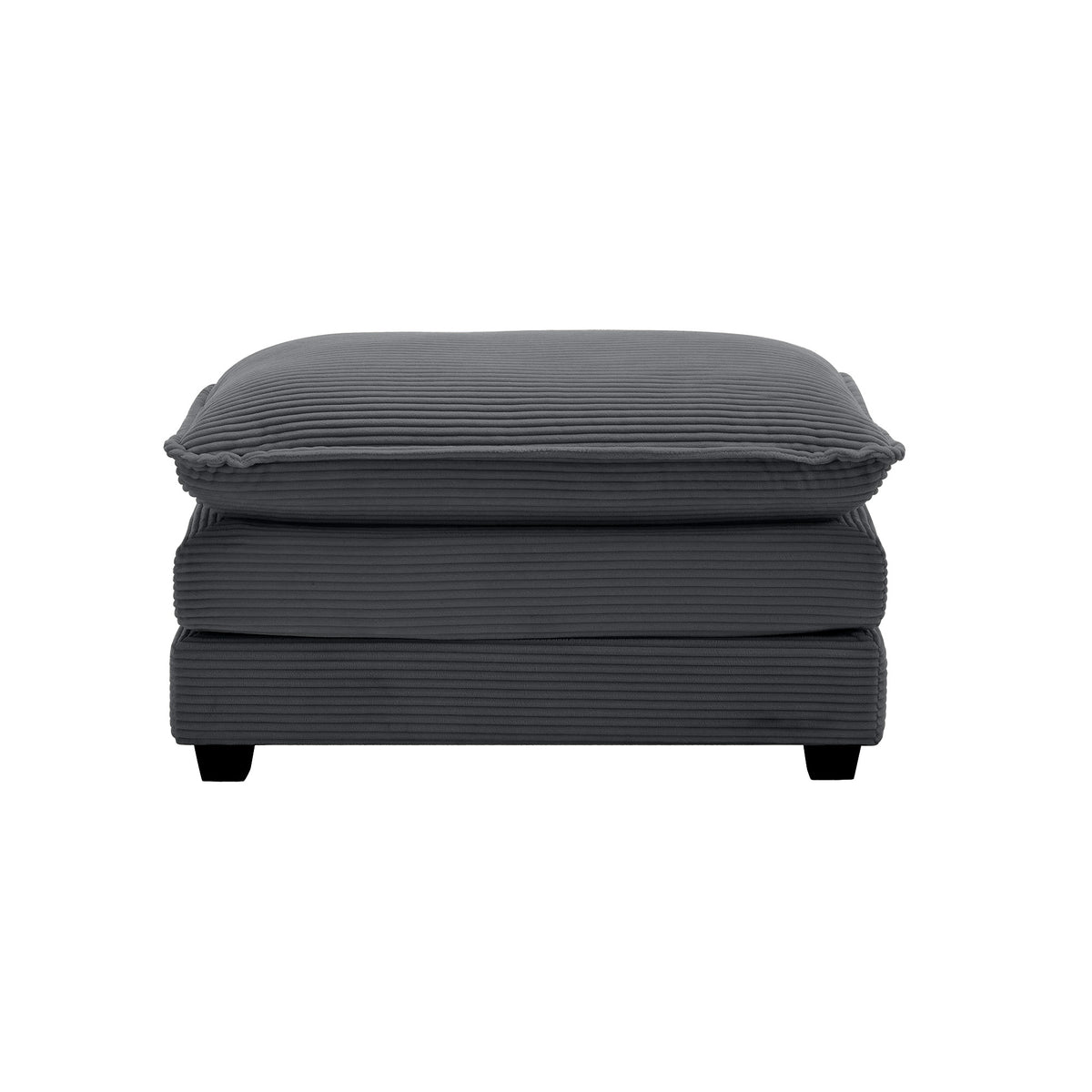 Ottoman Footstool in Corduroy Fabric, Can be Used with 2 Seater Sofas, 3 Seater Sofas and 4 Seater Sofas,Grey Corduroy Fabric