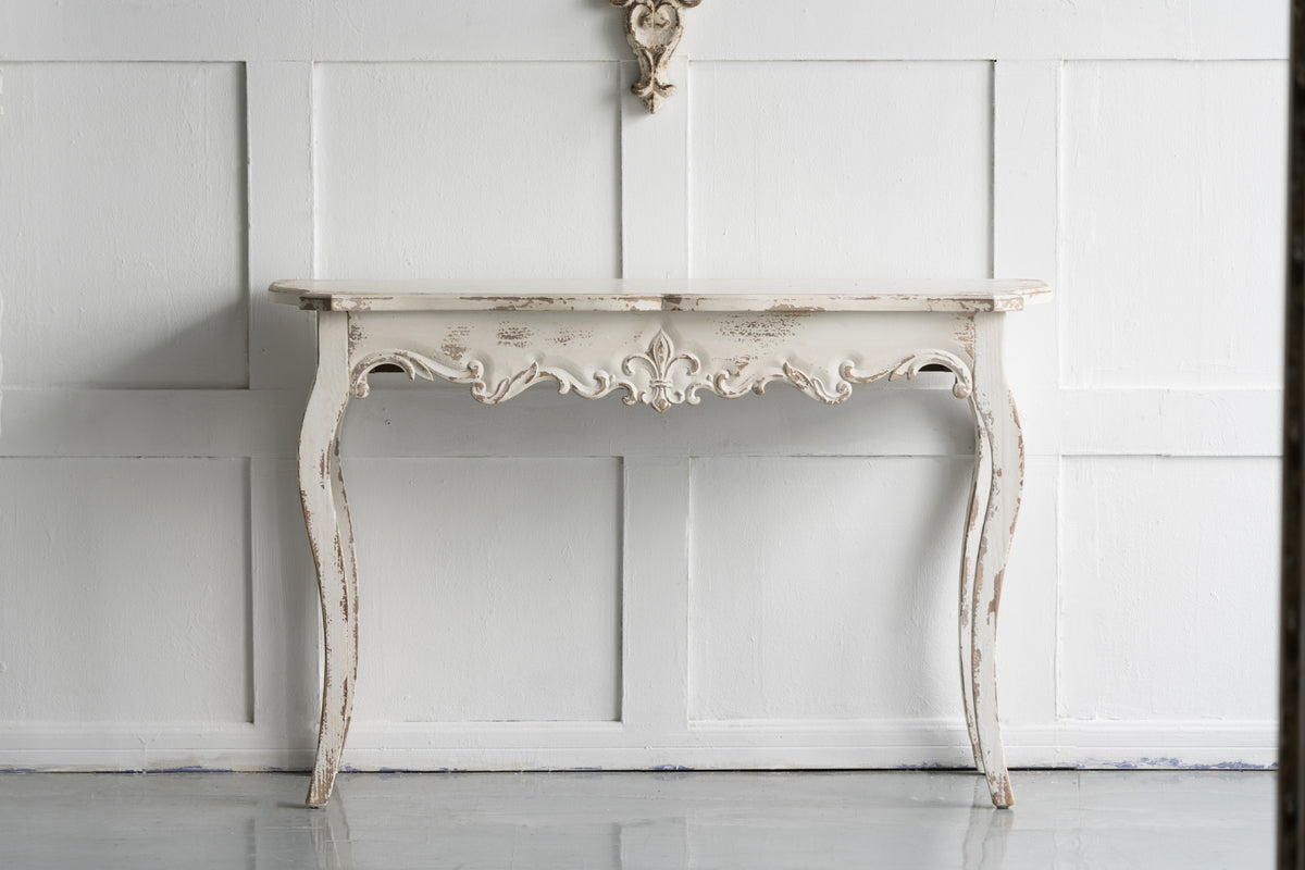 46' x 16.5' x 30' Slimline Whitewash Console Table, for Hallway Living Room Bedroom