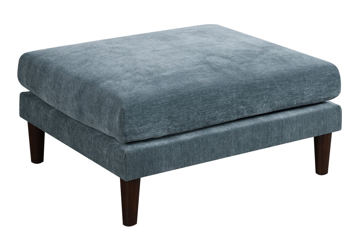 Beautiful Mineral Color Ottoman Morgan Fabric 1pc Ottoman Soft Cushion Wood Legs Living Room Furniture