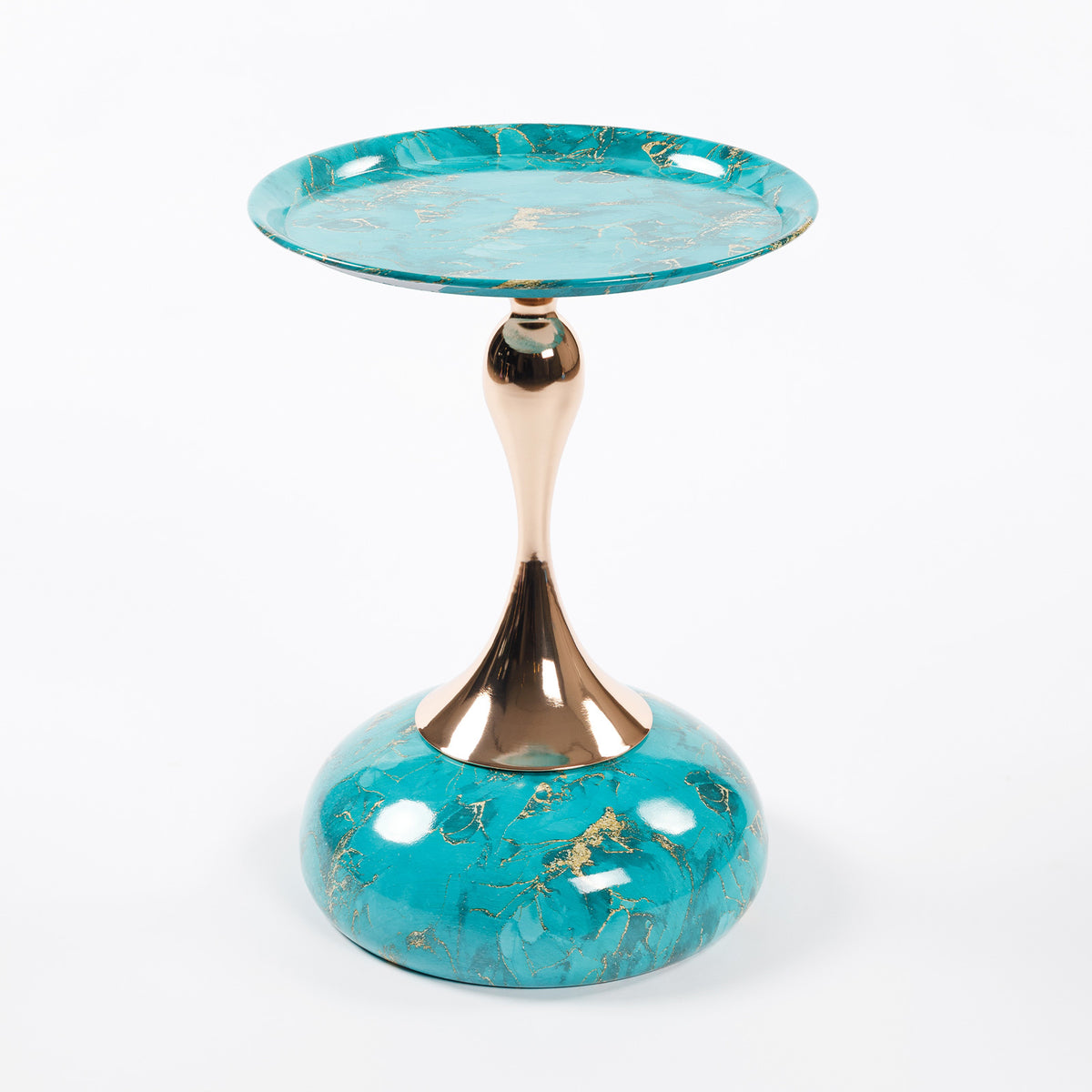 Mermaid Tail End Coffee Table Round Side Table, Modern Metal Pedestal Table, Minimalist Accent Table for Small Spaces, Drink Martini Table Decoration for Living Room