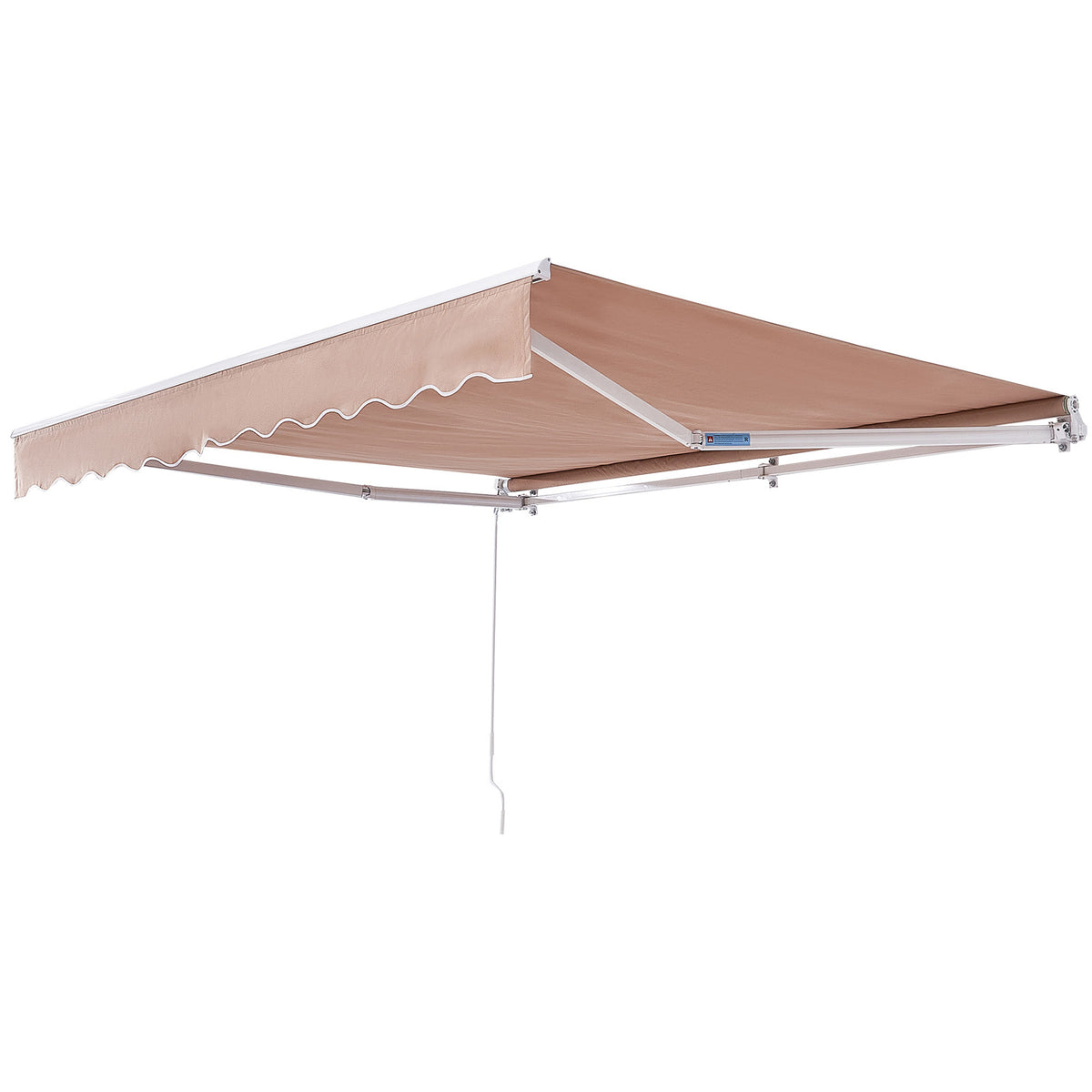 Manual Retractable Awning, 13 x 8 ft Outdoor Patio Awning Retractable Sun Shade, Water-Resistant Polyester Patio Door Window Awning Sunshade Shelter with Crank Handle for Backyard, Balcony