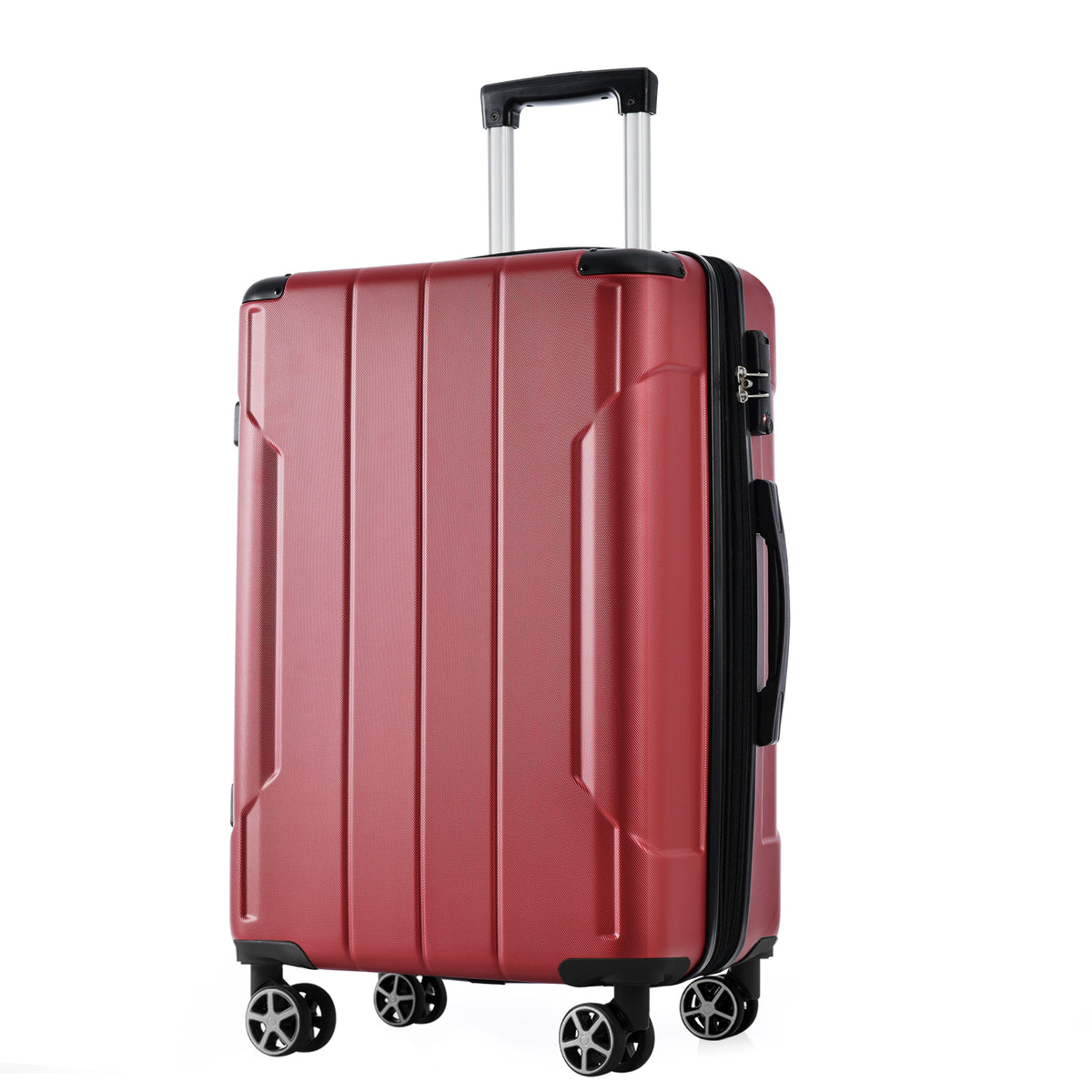 Hardshell Luggage, Lightweight Durable ABS Suitcases with Double Wheels, Expandable 28-inch Checked Luggage 28' (Red)