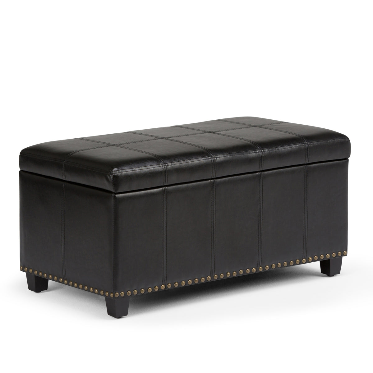 Amelia - Storage Ottoman Bench - Midnight Black