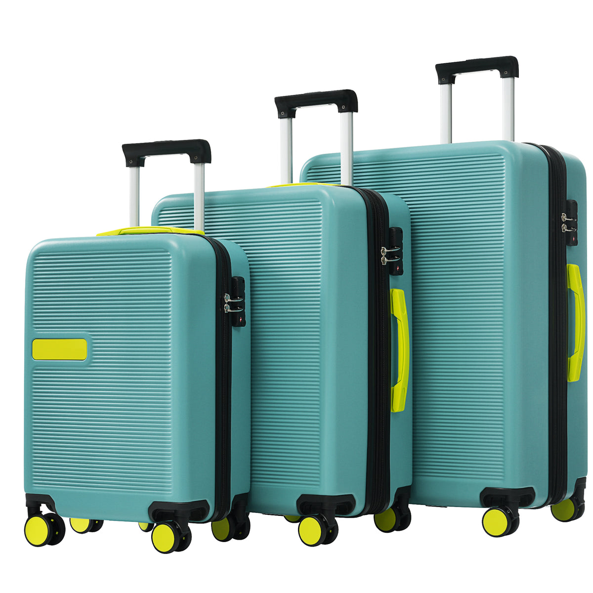 Hardshell Luggage Sets 3 pcs Contrast Color Suitcase with Spinner Wheels and TSA Lock 20' 24' 28' Available