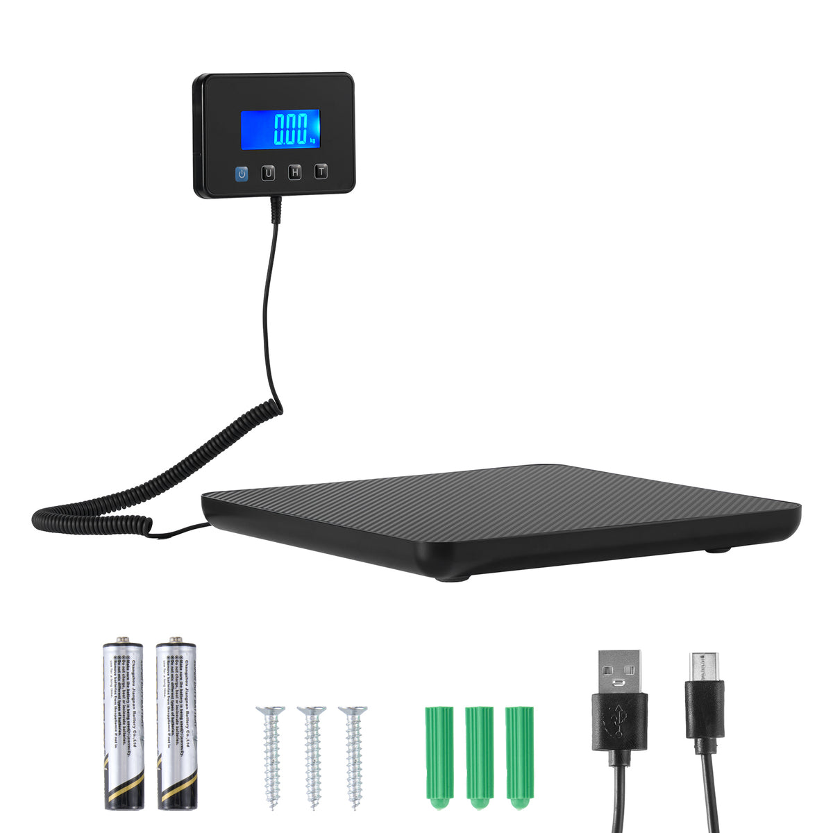 Digital Postal Scale, 0.35 oz/3.5 oz Dual Accuracy, 440 lbs Commercial Weight Scale with Hold/Tare Function & LCD Display, Fit for Packages, Postage, Luggage, Battery & Charging Cable Included