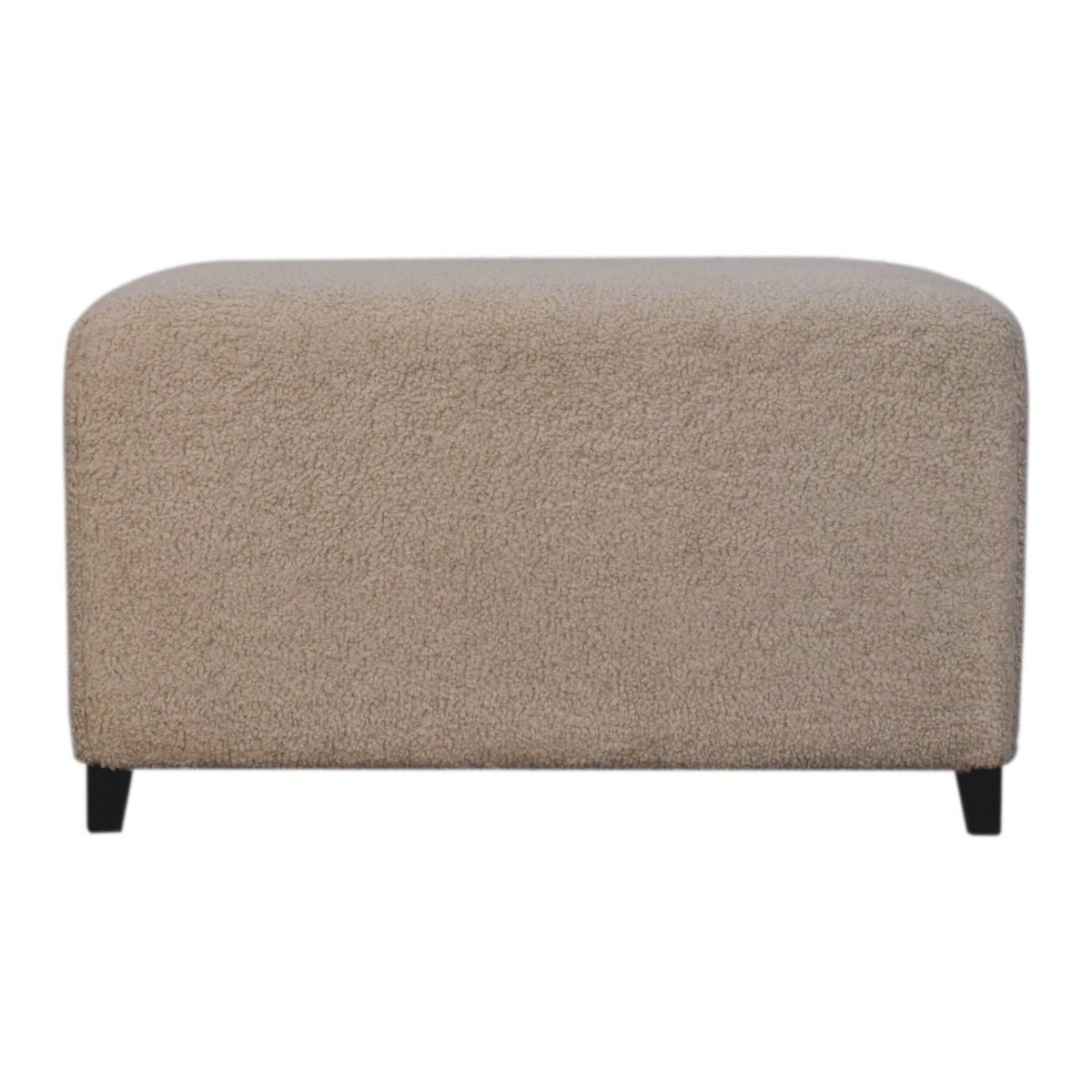 Artisan Furniture Solid Wood Bliss Cream Bouclé Ottoman
