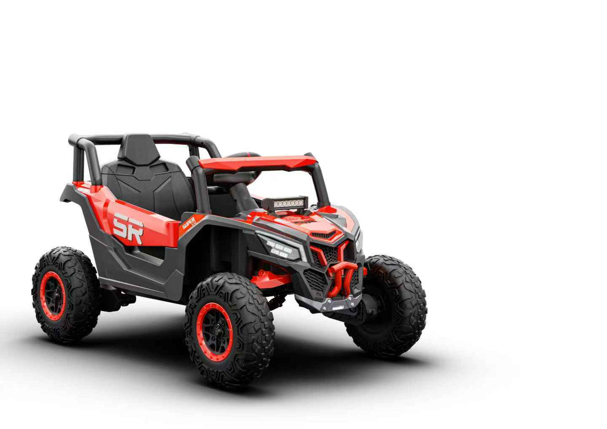12V4.5A 30W*2 one button start, forward and backward, high and low speed, music, front light, power display,  two doors can open, 2.4G R/C, seat belt four wheel absorber KIDS RIDE ON CAR