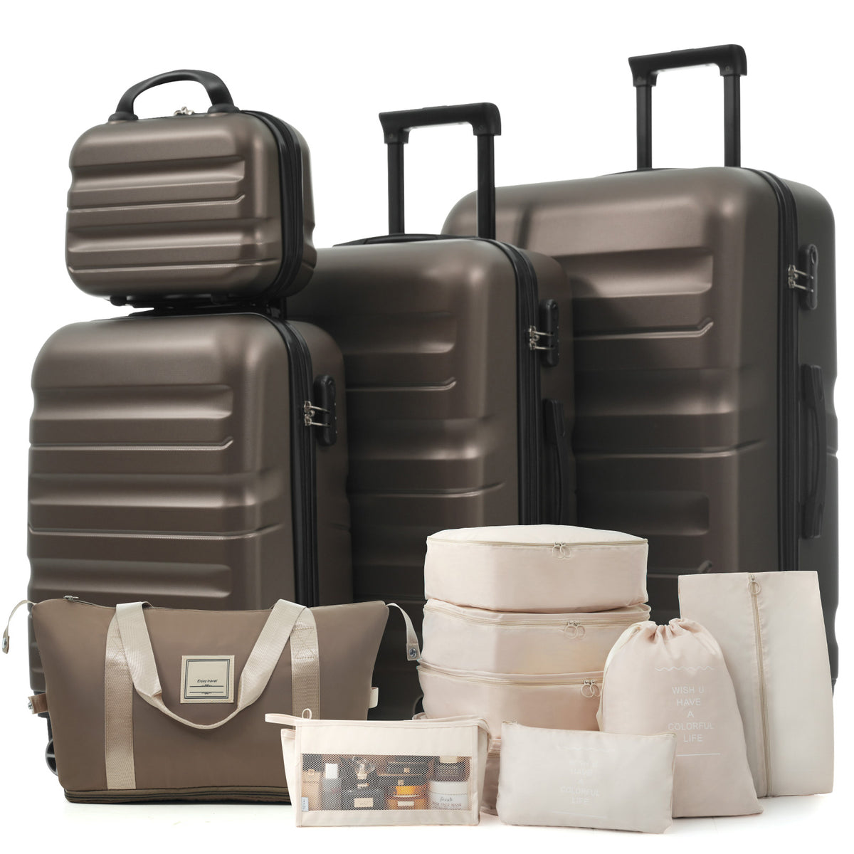 Hardshell ABS Luggage Set - Lightweight & Durable Suitcases with Dual Spinner Wheels, Carry-On & Check-In Sizes for Travel & Business