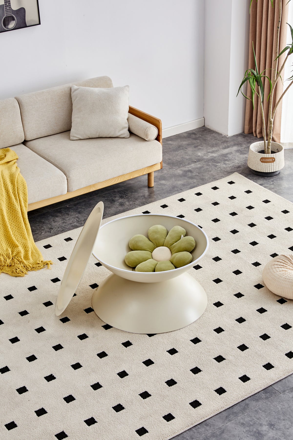 MILK WHITE coffee round tables with STORGE MOVABLE TABLE TOP MULTIFUNCTIONAL END SIDE TABLE