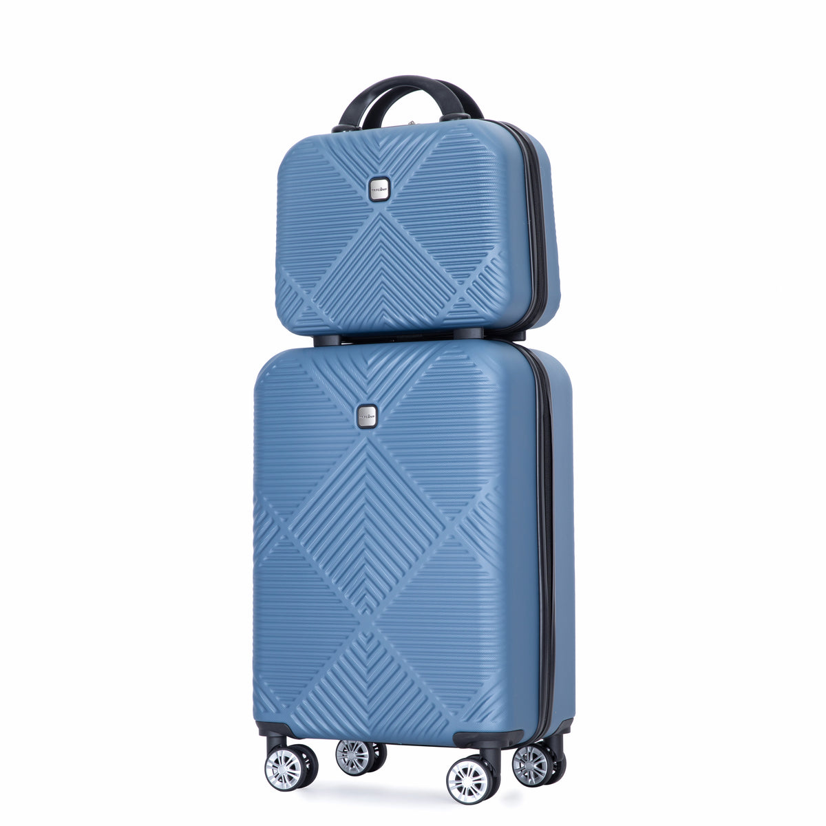 2 Piece Luggage Sets ABS Lightweight Suitcase , Spinner Wheels, (20/14) Blue
