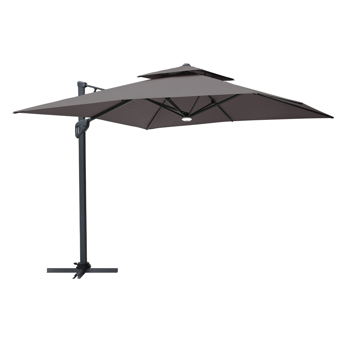 3x3m Air Rod Umbrella, Dark Gray (without umbrella base), with Bluetooth Speaker and Ambient Lighting