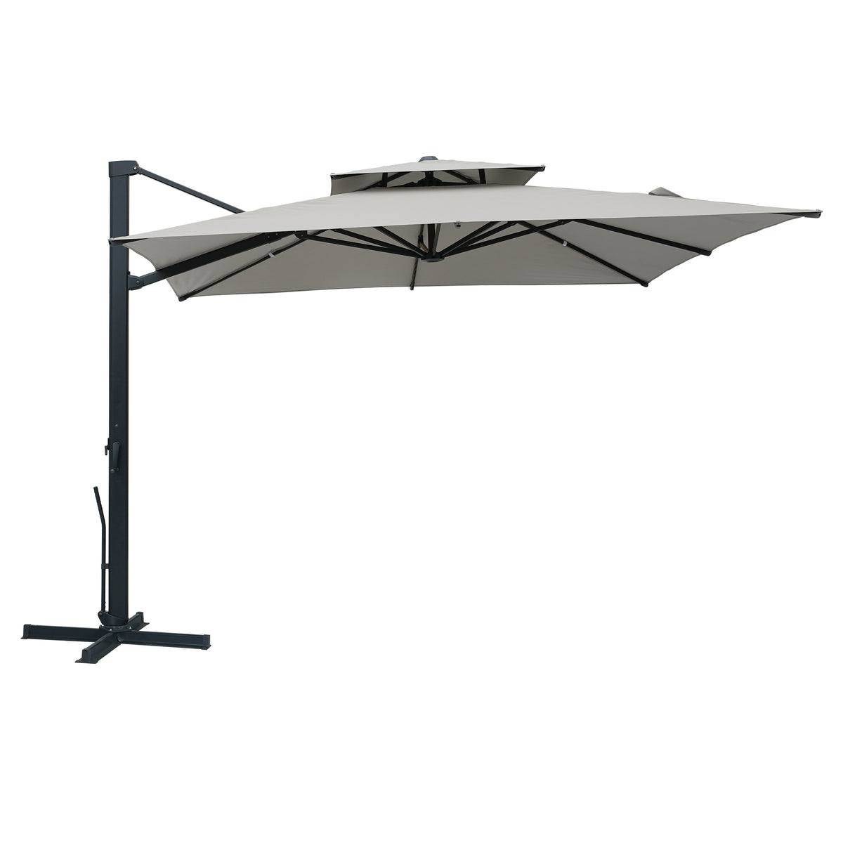 3*3M Double Top Bright Shade Umbrella(Gray)