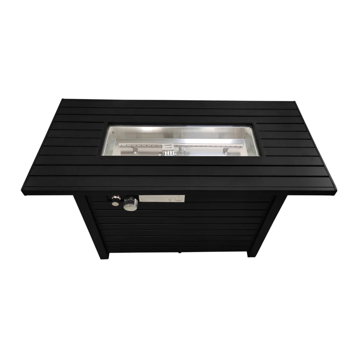 Steel Outdoor Fire Pit Table with Lid, Black, 25' H x 42' W, Propane & Natural Gas Compatible