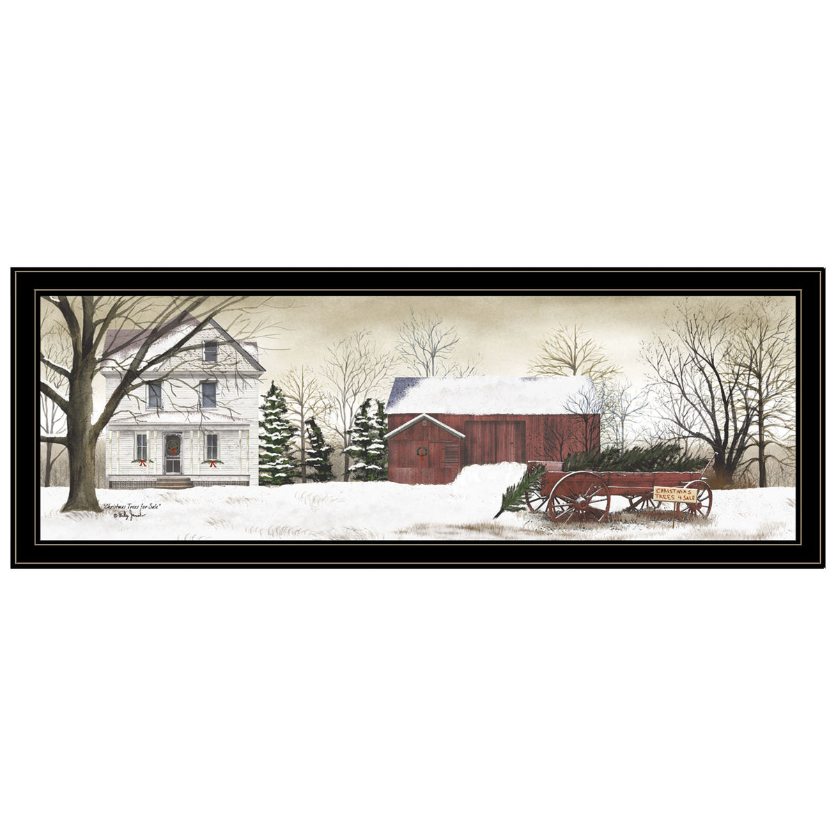 Trendy Decor 4U 'Christmas Trees for Sale' Framed Wall Art, Modern Home Decor Framed Print for Living Room, Bedroom & Farmhouse Wall Decoration by Billy Jacobs