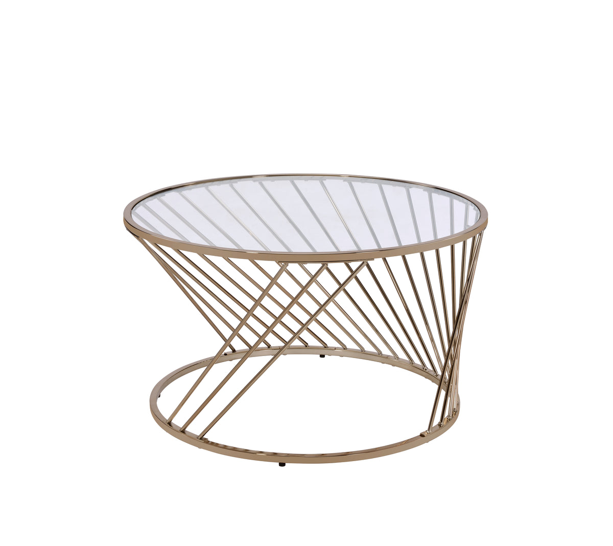 Bluelipe Clear Glass Top with Champagne Finish Coffee Table