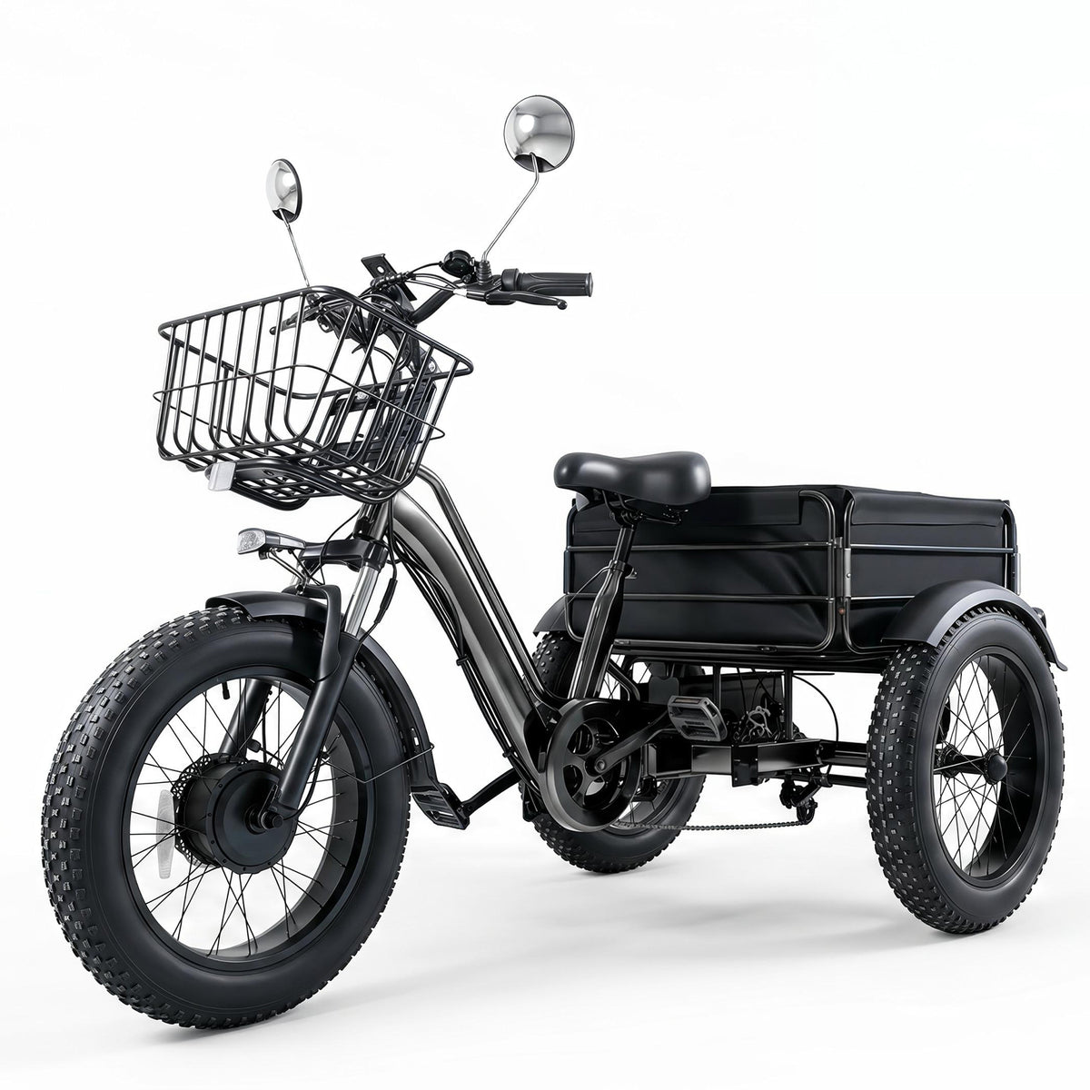 Electric Tricycle for Adults, Peak 1200W Step-Thru Etrike with 48V 13Ah Removable Battery,20'×4.0' Fat Tire Electric Trike, 3 Wheel Electric Bike with Heavy-Duty Cargo Basket for Women Men