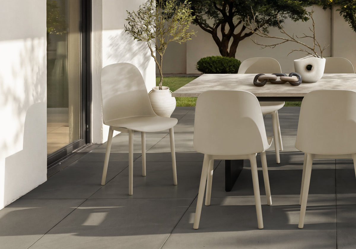 Outdoor Chair, 33'h, Patio Chairs, Set Of 4, Natural Taupe, Contemporary, Modern