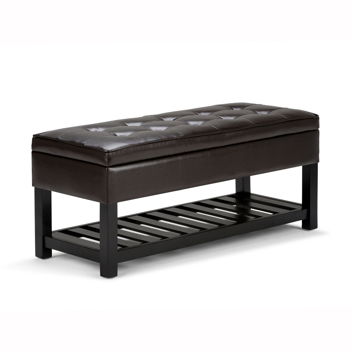 Cosmopolitan - Storage Ottoman Bench with Open Bottom - Tanners Brown