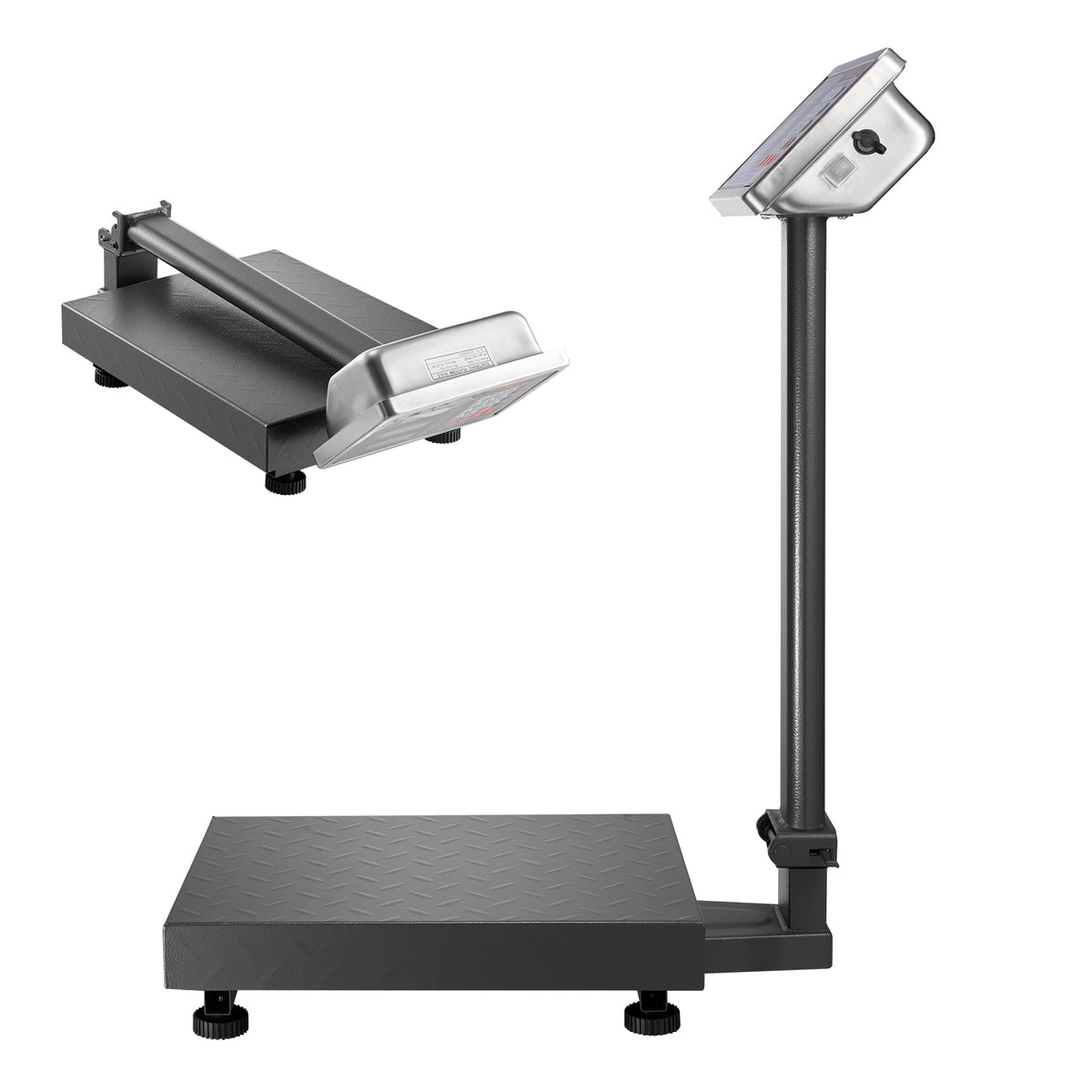 Computing Digital Platform Scale, 220 lbs Load, 0.04 lbs Accuracy, Electronic Floor Scale with LB/KG, Tare, Price Calculator, AC/DC Power Supply, Fit for Luggage, Shipping, Packages, Postage