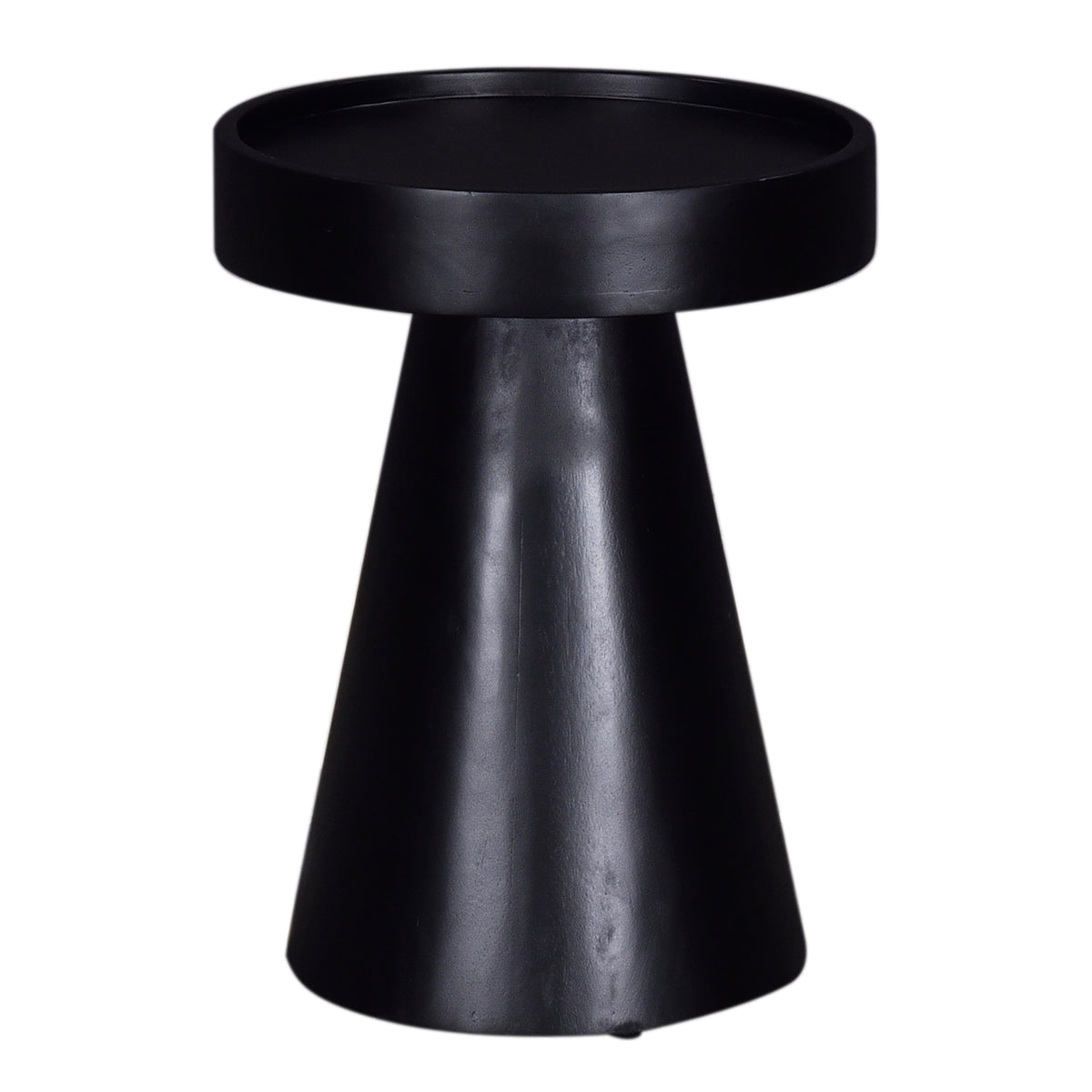 Glam 16 in. Solid Wood Round Pedestal End/Side Table, Living Room Sofa Side Accent Table, Black