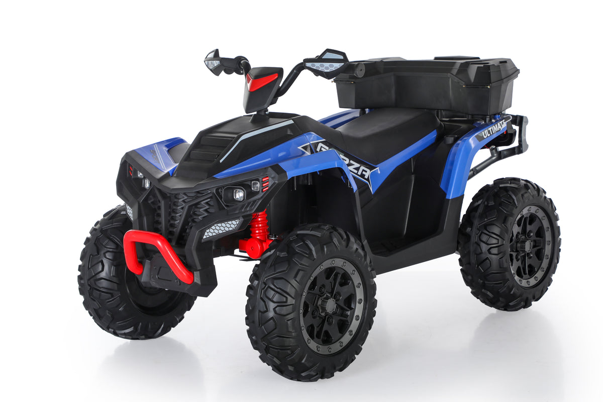 Kids ATV 4 Wheeler, 24V 4WD Electric ATV Ride On Toy for Big Kid w/ 2-Seater, 4x200W Motor, 6Mph Max Speed - Blue