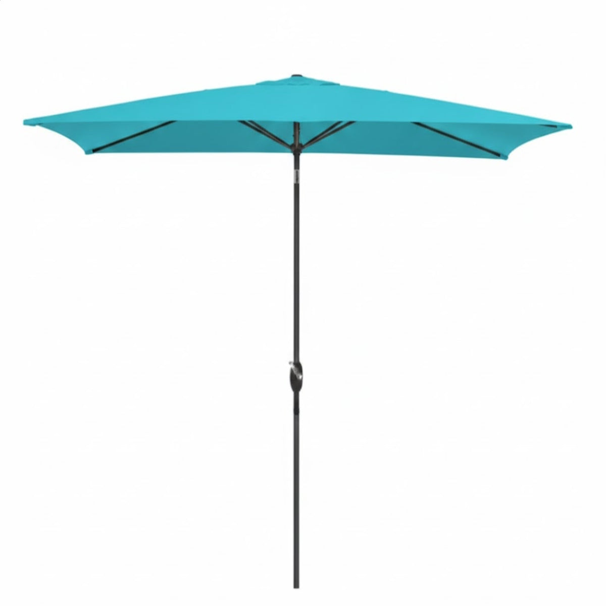 Turquoise Rectangular Patio Umbrella with Crank Tilt, Polyester UV-Resistant Canopy for Pool, Backyard & Patio (Without Base)