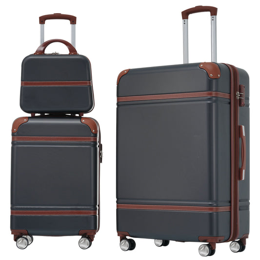 Hardshell Luggage Sets 3 Pieces 20'+28' Luggages and Cosmetic Case Spinner Suitcase with TSA Lock  Lightweight