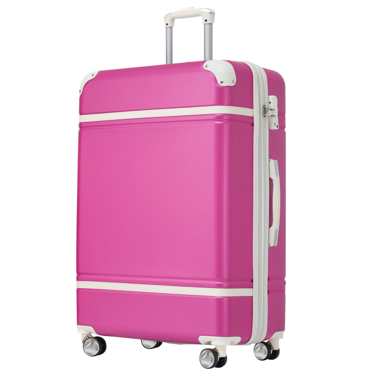 Hardshell Luggage with TSA lock , 28' Expandable Lightweight Suitcase with Spinner Wheels, Single Vintage Luggage,Pink