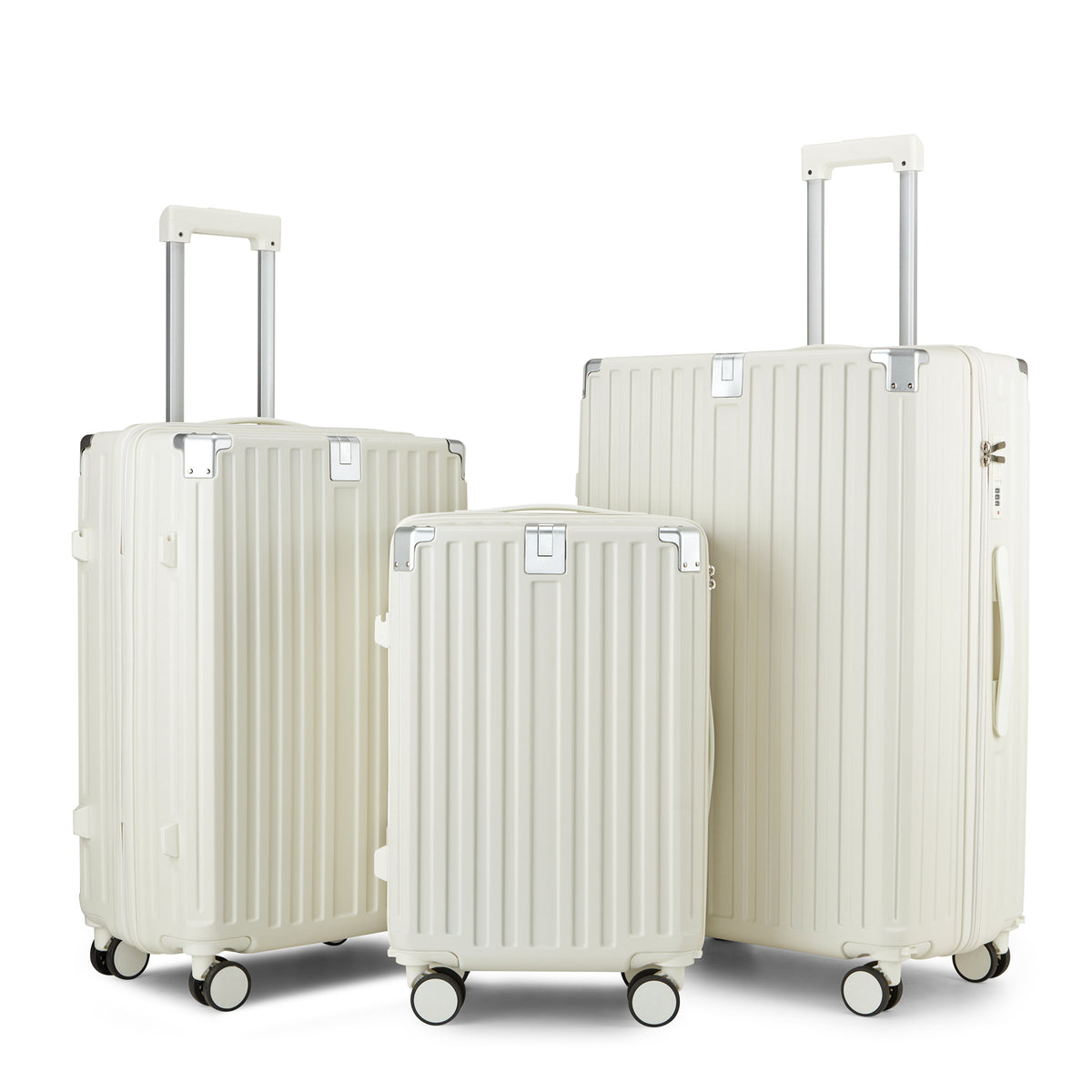 Three-piece luggage set - Durable three-piece family travel trolley suitcase set, large capacity, quiet spinner wheels, luggage set. 3-piece set combination '20-inch - 24-inch - 28-inch'
