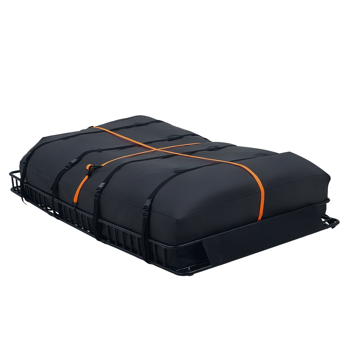 Roof Rack Cargo Basket, 90 x 50 x 6 in, Heavy Duty Roof Top Carrier Basket with Waterproof Rooftop Bag, Ratchet Straps, 250 lbs Capacity, All-Weather Car Top Luggage Holder, for SUV Truck Car