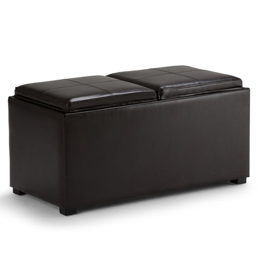 Avalon - 5 Piece Storage Ottoman - Tanners Brown