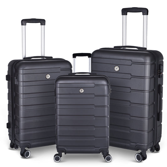 Luggage Suitcase 3 Piece Sets Hardside Carry-on luggage with Spinner Wheels 20'/24'/28'