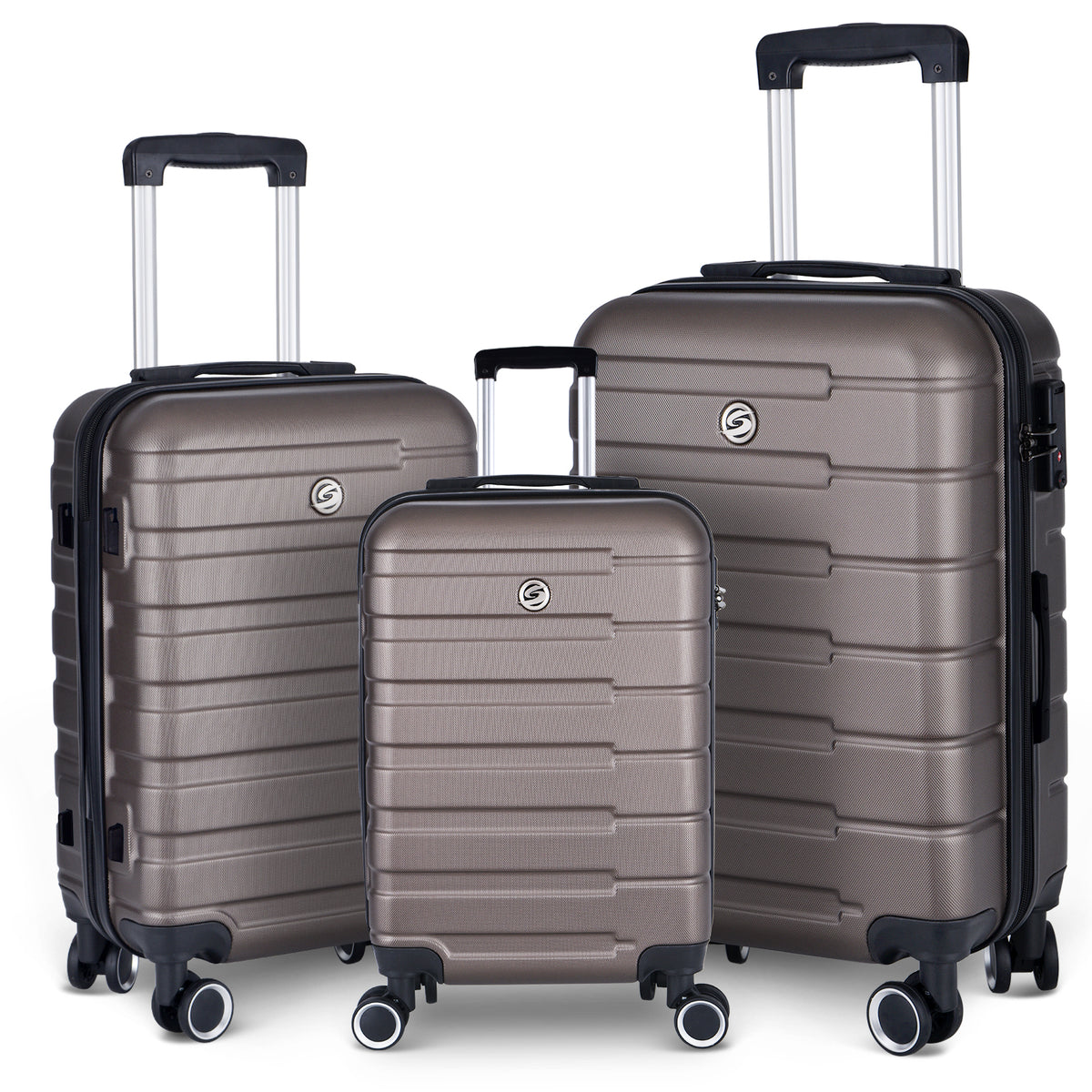 Luggage Suitcase 3 Piece Sets Hardside Carry-on luggage with Spinner Wheels 20'/24'/28'