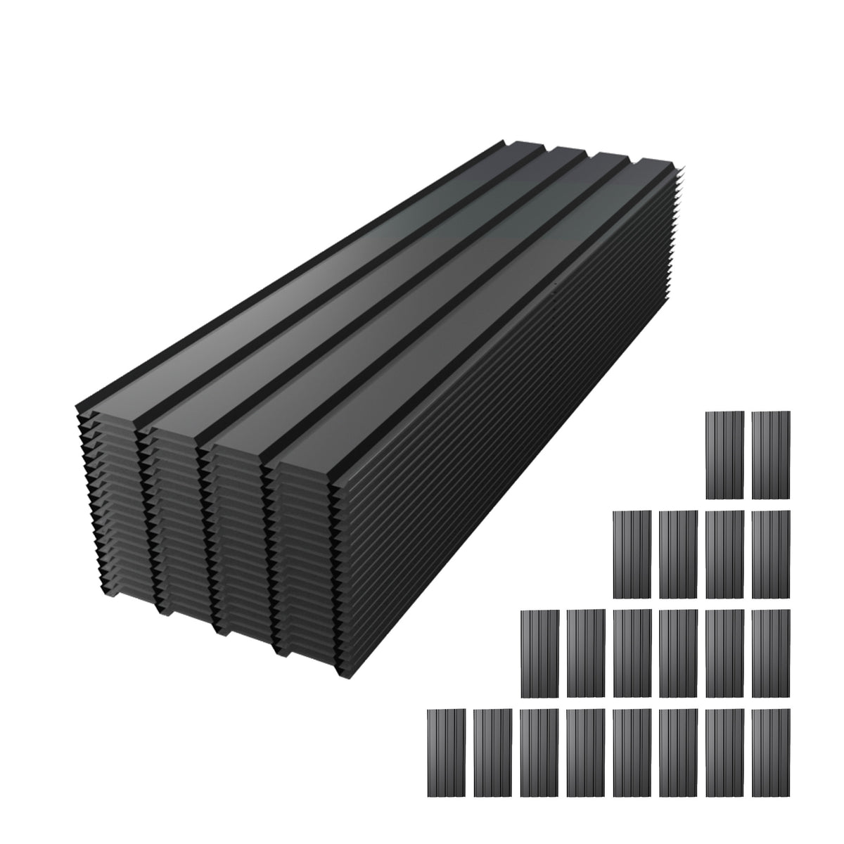 Metal Roof Panel Length 61IN Galvanized Roof Panels 20 PCS Waterproof Heavy Duty Metal Roof Panels for Outdoor House Storage Stables Patio Garages Sheds,Gray