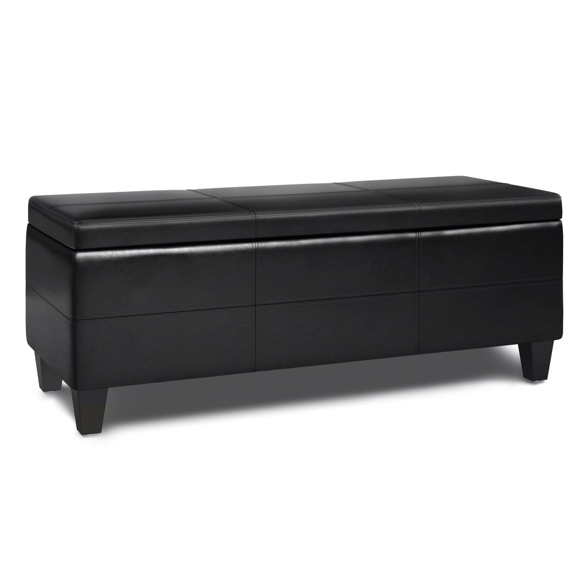 Afton - Storage Ottoman Bench - Midnight Black