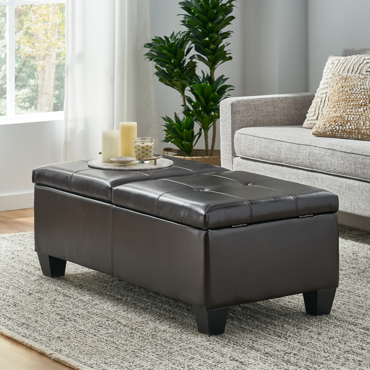 ALFRED Storage Ottoman - DBL TOP