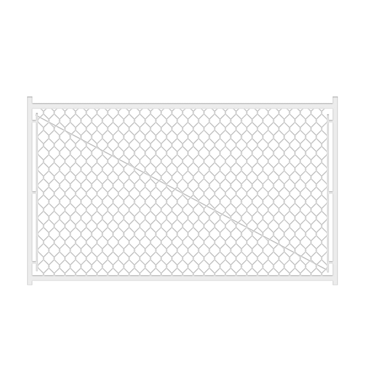 Adjustable 3.8FT Chain Link Walk Gate Kit, Round Corner Frame Design, Heavy-Duty Galvanized Steel Outdoor Fencing Gate, DIY Fit for Garden, Patio, and Pool Decks