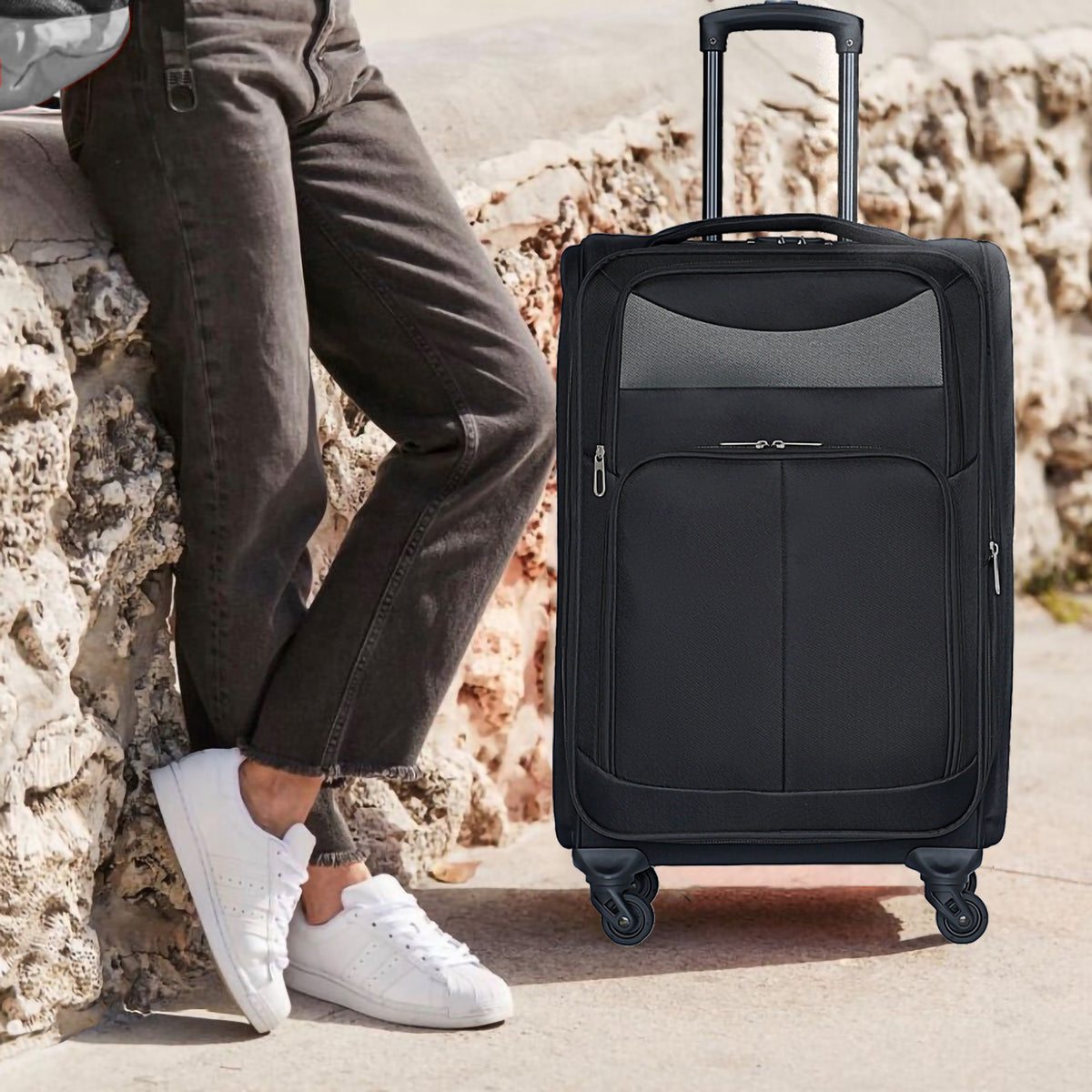 24 inch  suitcase      black