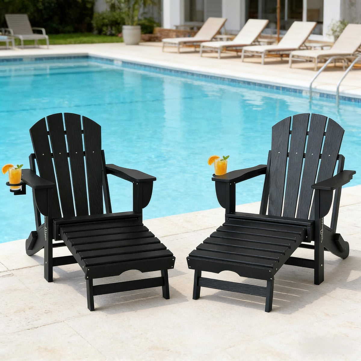 Outdoor Folding Fire Pit Chair,Adirondack Chair Set of 2,Outdoor Fire Pit Chair