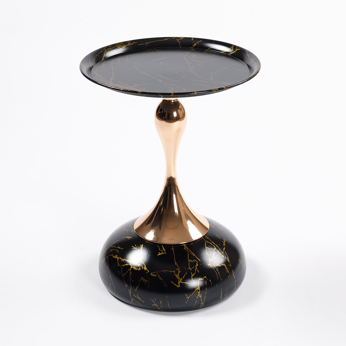 Mermaid Tail End Coffee Table Round Side Table, Modern Metal Pedestal Table, Minimalist Accent Table for Small Spaces, Drink Martini Table Decoration for Living Room