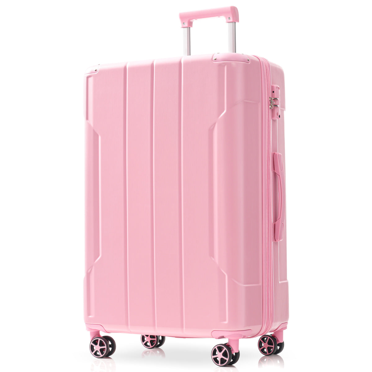 Hardshell Luggage, Lightweight Durable ABS Suitcases with Double Wheels, Expandable 28-inch Checked Luggage 28' (Pink)