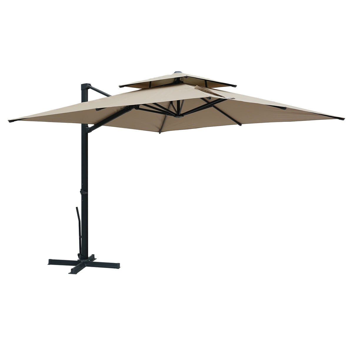 3*3M Double Top Bright Shade Umbrella(Khaki)