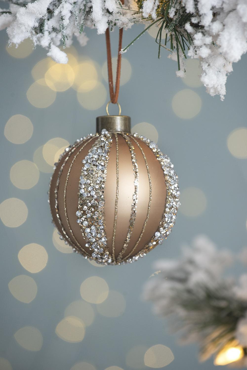 D3.9' Christmas Ball Ornaments, Glass Decorative Hanging Ball Christmas Tree Ornaments for Holiday Party Decorations, Set of 6