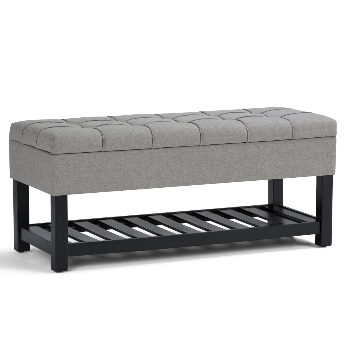 Saxon - Storage Ottoman Bench - Dove Grey