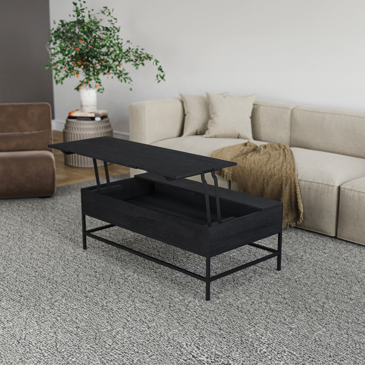 T1105-05 Black Lift Top Coffee Table